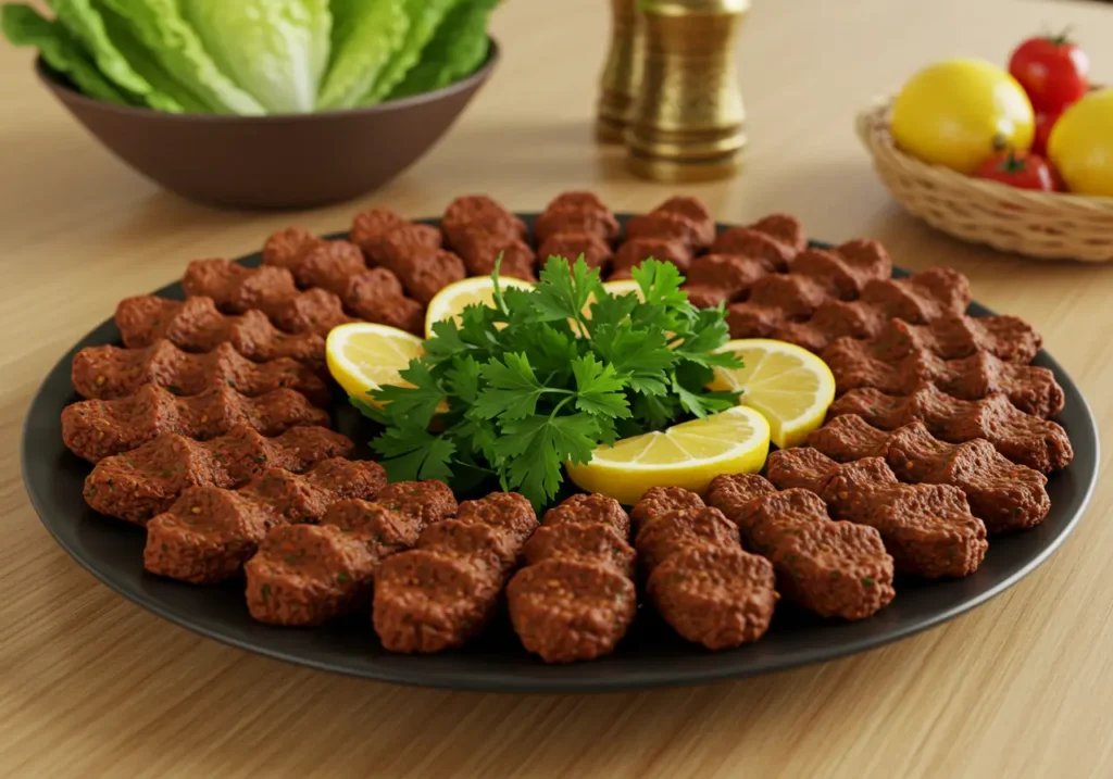 recipe vegetarian çiğ köfte with lemon and parsley