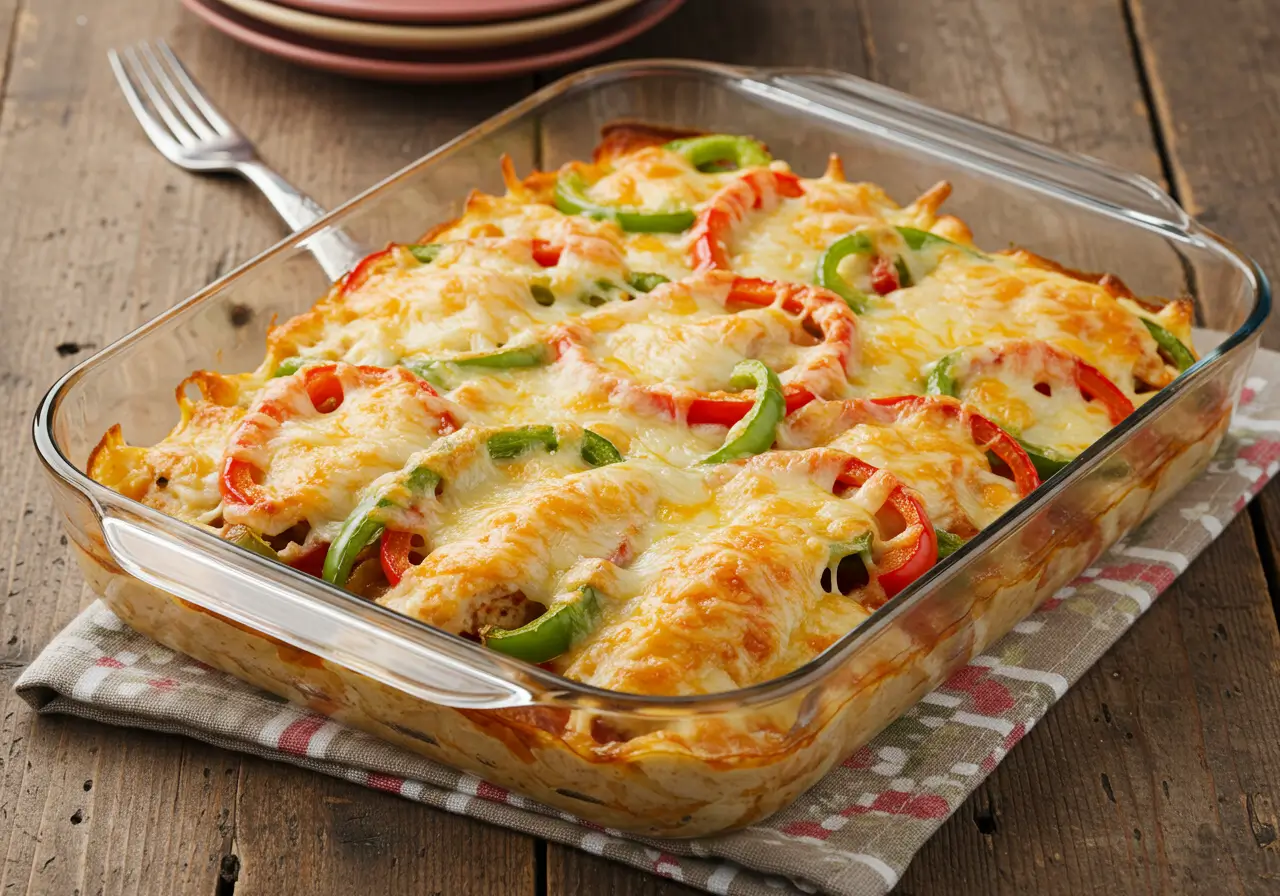 Cheesy Baked Fajita Chicken