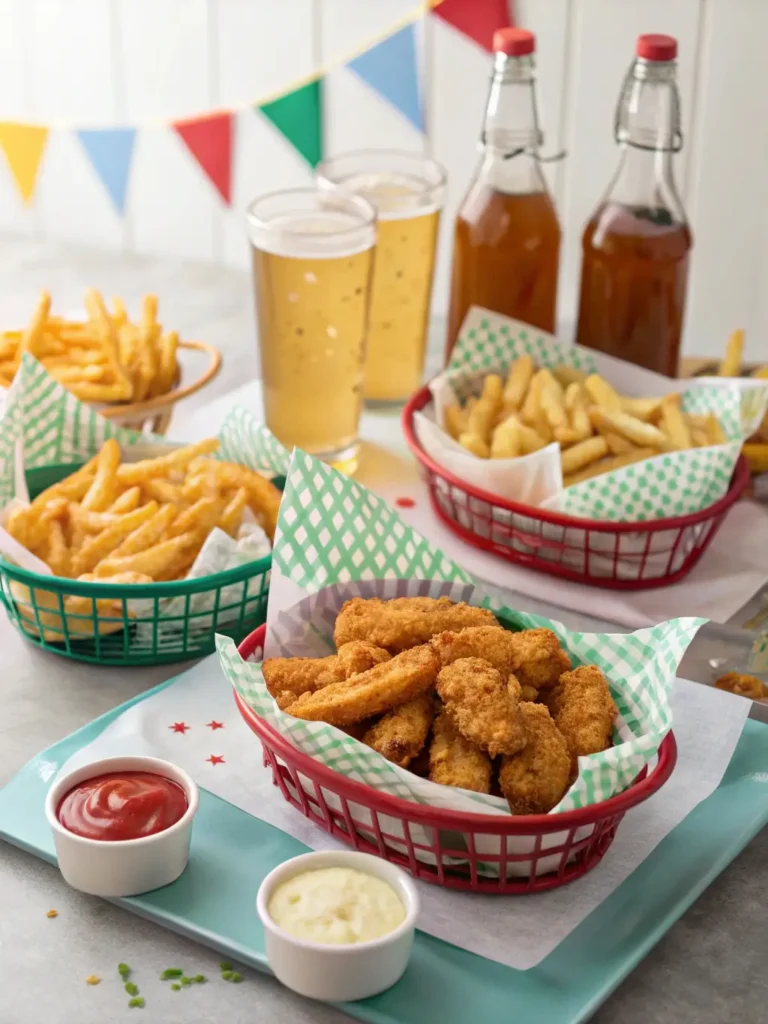 Party platter of Mexican chicken cheese fries