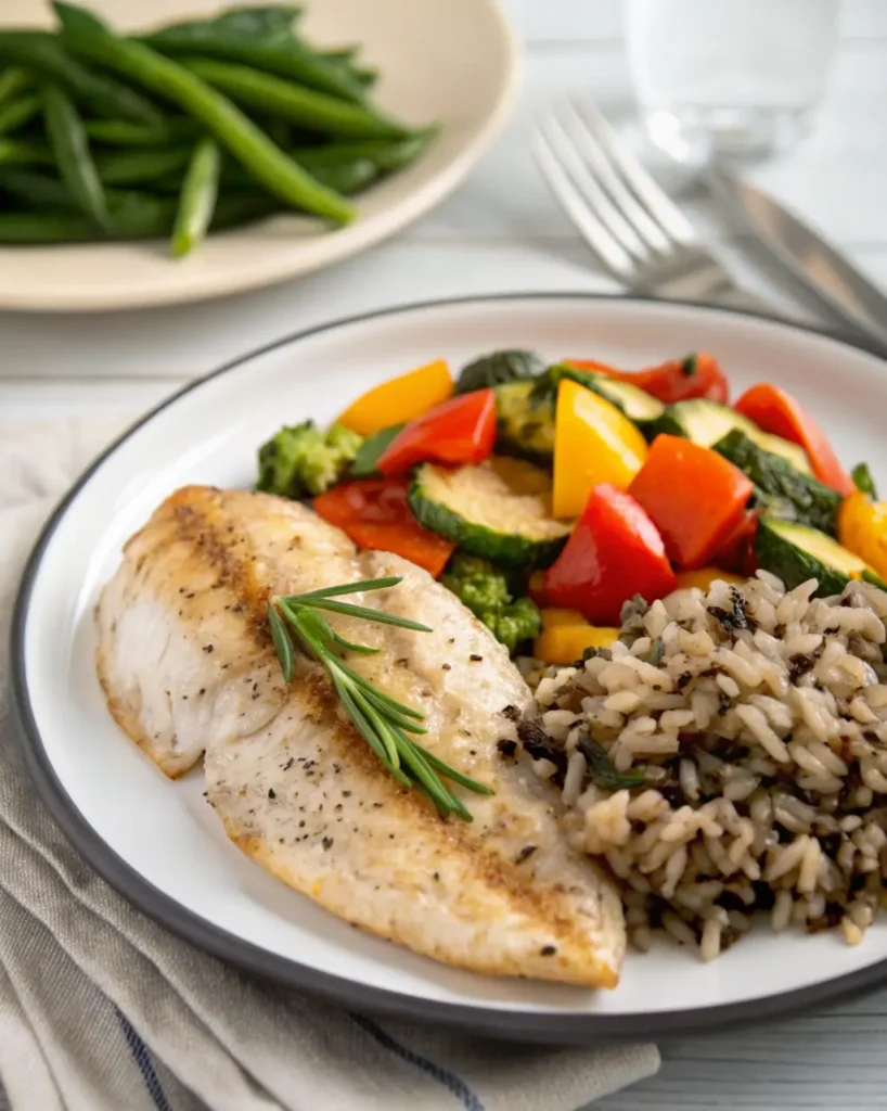 What to serve with tilapia – easy weeknight fish dinner with rice and vegetables