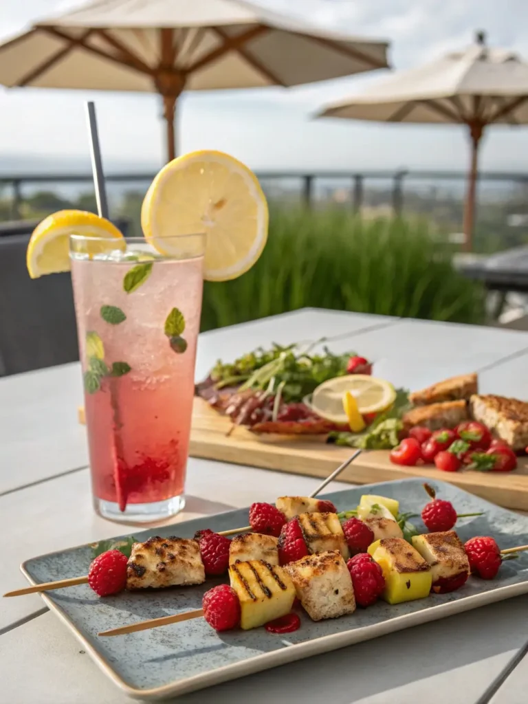 Raspberry lemon breeze served with grilled summer food